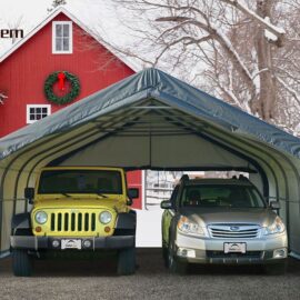 Refugio de almacenamiento de tela para tractor de 18 pies de ancho